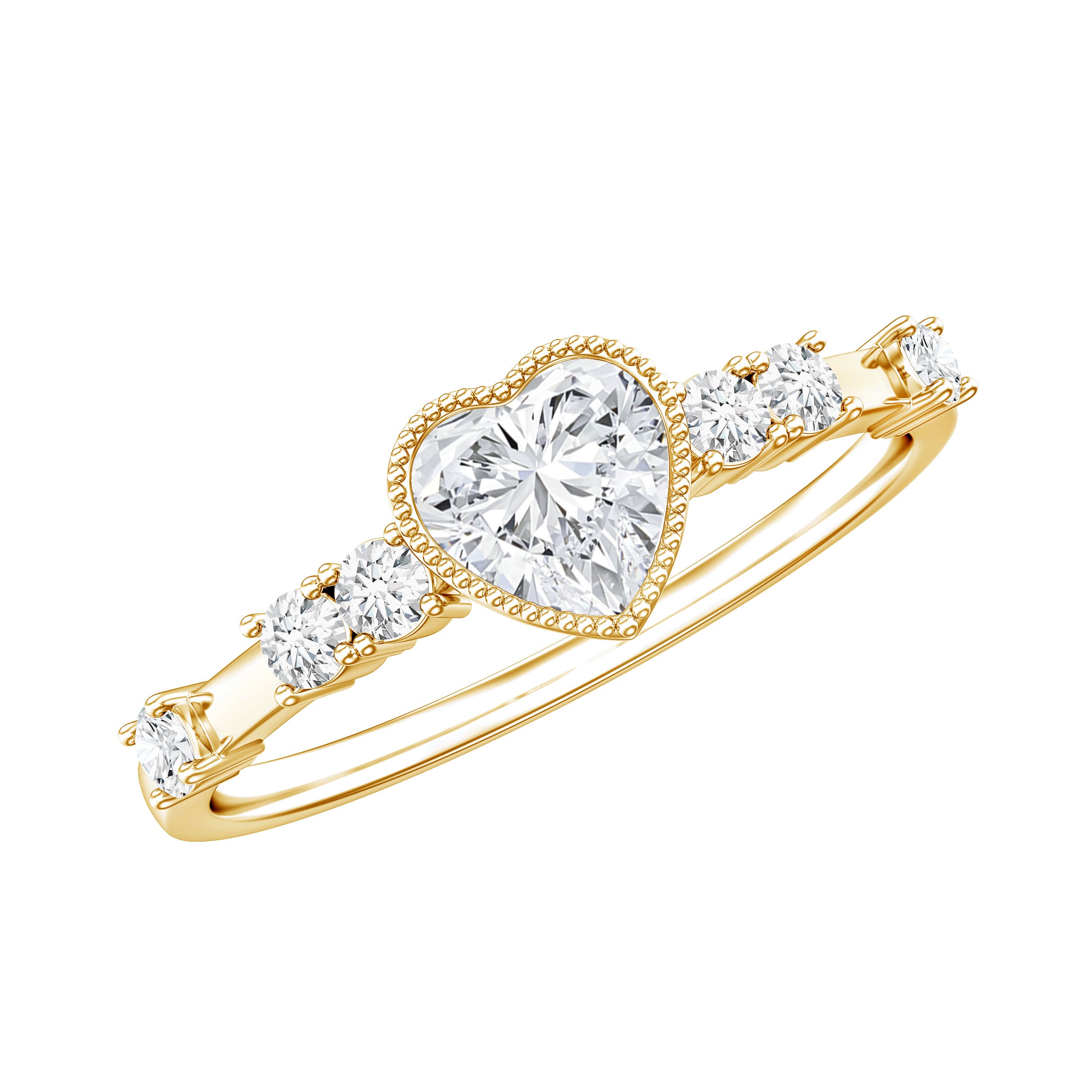 Heart Shaped Moissanite Pre Engagement Ring D-VS1 - Rosec Jewels