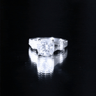 Cushion Cut Moissanite Solitaire Engagement Ring with Split Shank D-VS1 - Rosec Jewels