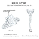 7x9 MM Emerald Cut Moissanite Split Shank Engagement Ring for Women D-VS1 - Rosec Jewels