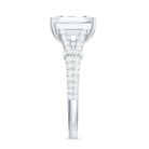 7x9 MM Emerald Cut Moissanite Split Shank Engagement Ring for Women D-VS1 - Rosec Jewels