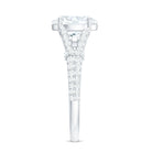 Rosec Jewels-7X9 mm Oval Cut Moissanite Statement Engagement Ring with Split Shank