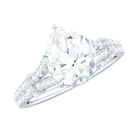 Rosec Jewels-Pear Shaped Moissanite Solitaire Engagement Ring in Split Shank