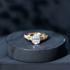 Rosec Jewels-Pear Shaped Moissanite Solitaire Engagement Ring in Split Shank