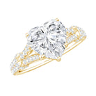 Rosec Jewels-Heart Shape Moissanite Solitaire Engagement Ring in Split Shank