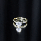 Rosec Jewels-Round Cut Moissanite Solitaire Engagement Ring with Side Stones