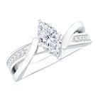 Certified Moissanite Marquise Cut Engagement Ring For Women D-VS1 - Rosec Jewels