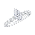 Rosec Jewels-Marquise Moissanite Solitaire Engagement Ring with Side Stones