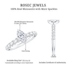 Rosec Jewels-Marquise Moissanite Solitaire Engagement Ring with Side Stones