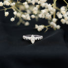 Rosec Jewels-Marquise Moissanite Solitaire Engagement Ring with Side Stones