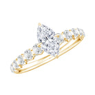Rosec Jewels-Marquise Moissanite Solitaire Engagement Ring with Side Stones