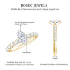 Rosec Jewels-Marquise Moissanite Solitaire Engagement Ring with Side Stones