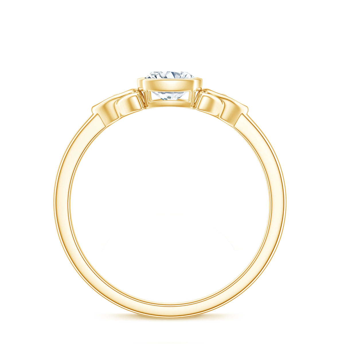 Brilliant Cut Moissanite Celtic Knot Engagement Ring in Bezel Setting D-VS1 - Rosec Jewels