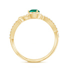 Rosec Jewels-Lab Created Emerald Infinity Promise Ring With Diamond
