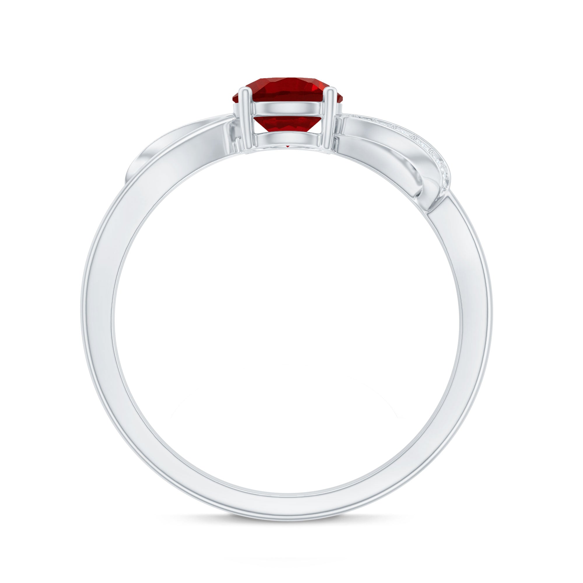 Certified Lab Grown Ruby Proposal Ring With Diamond AAAA - Rosec Jewels
