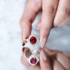 Vintage Inspired Lab Grown Ruby and Diamond Engagement Ring AAAA - Rosec Jewels