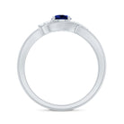Certified 0.6 Carat Lab Grown Blue Sapphire Diamond Promise Ring for Women AAAA - Rosec Jewels