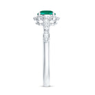 Rosec Jewels-Lab Grown Emerald Art Deco Engagement Ring With Diamond