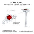 Lab Grown Ruby and Diamond Flower Engagement Ring AAAA - Rosec Jewels