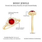 Lab Grown Ruby and Diamond Flower Engagement Ring AAAA - Rosec Jewels