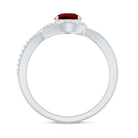 Rosec Jewels-Pear Shaped Lab Created Ruby and Diamond Designer Engagement Ring