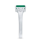 Lab Grown Emerald Designer Engagement Ring With Diamond AAAA - Rosec Jewels
