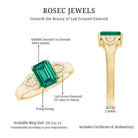 Lab Grown Emerald Designer Engagement Ring With Diamond AAAA - Rosec Jewels