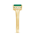 Lab Grown Emerald Designer Engagement Ring With Diamond AAAA - Rosec Jewels