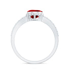 Bezel Set Lab Grown Ruby Teardrop Engagement Ring AAAA - Rosec Jewels