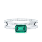 Rosec Jewels-Certified Lab Grown Emerald East West Engagement Ring