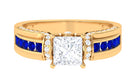 Princess Cut Moissanite Statement Engagement Ring D-VS1 - Rosec Jewels