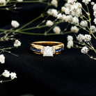 Princess Cut Moissanite Statement Engagement Ring D-VS1 - Rosec Jewels