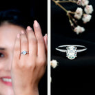 Rosec Jewels-Certified 6X8mm Solitaire Moissanite Oval Engagement Ring