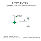 Natural Solitaire Emerald Promise Ring in Lotus Basket Setting AAA - Rosec Jewels