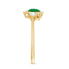 Rosec Jewels-Natural Pear Shape Emerald Toi Et Moi Engagement Ring with Diamond