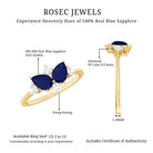 Rosec Jewels-Genuine Blue Sapphire and Diamond Cluster Engagement Ring with Certificate