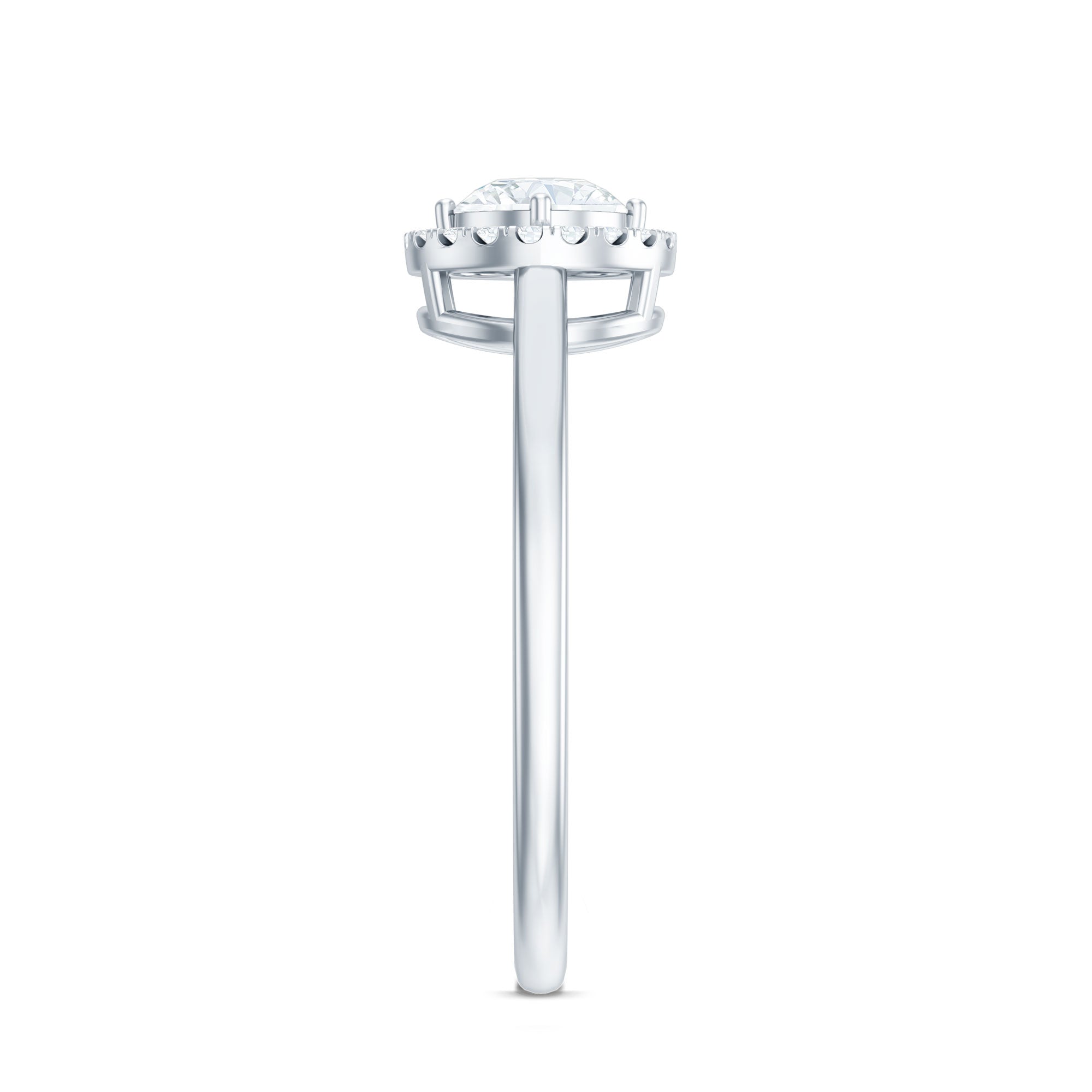 Cubic Zirconia Floating Halo Promise Ring AAAA - Rosec Jewels