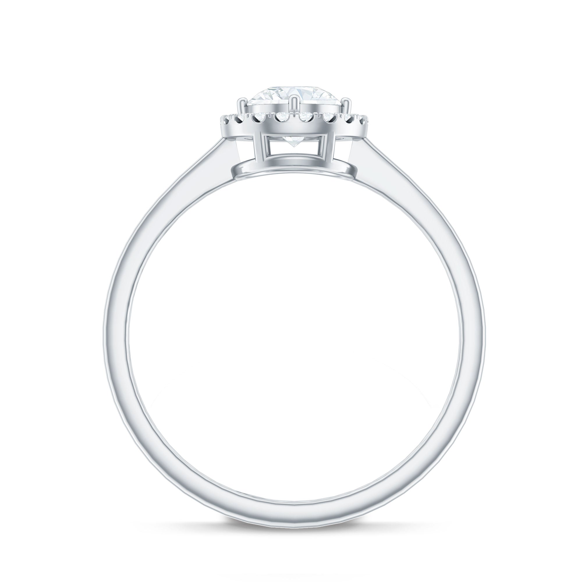 Cubic Zirconia Floating Halo Promise Ring AAAA - Rosec Jewels