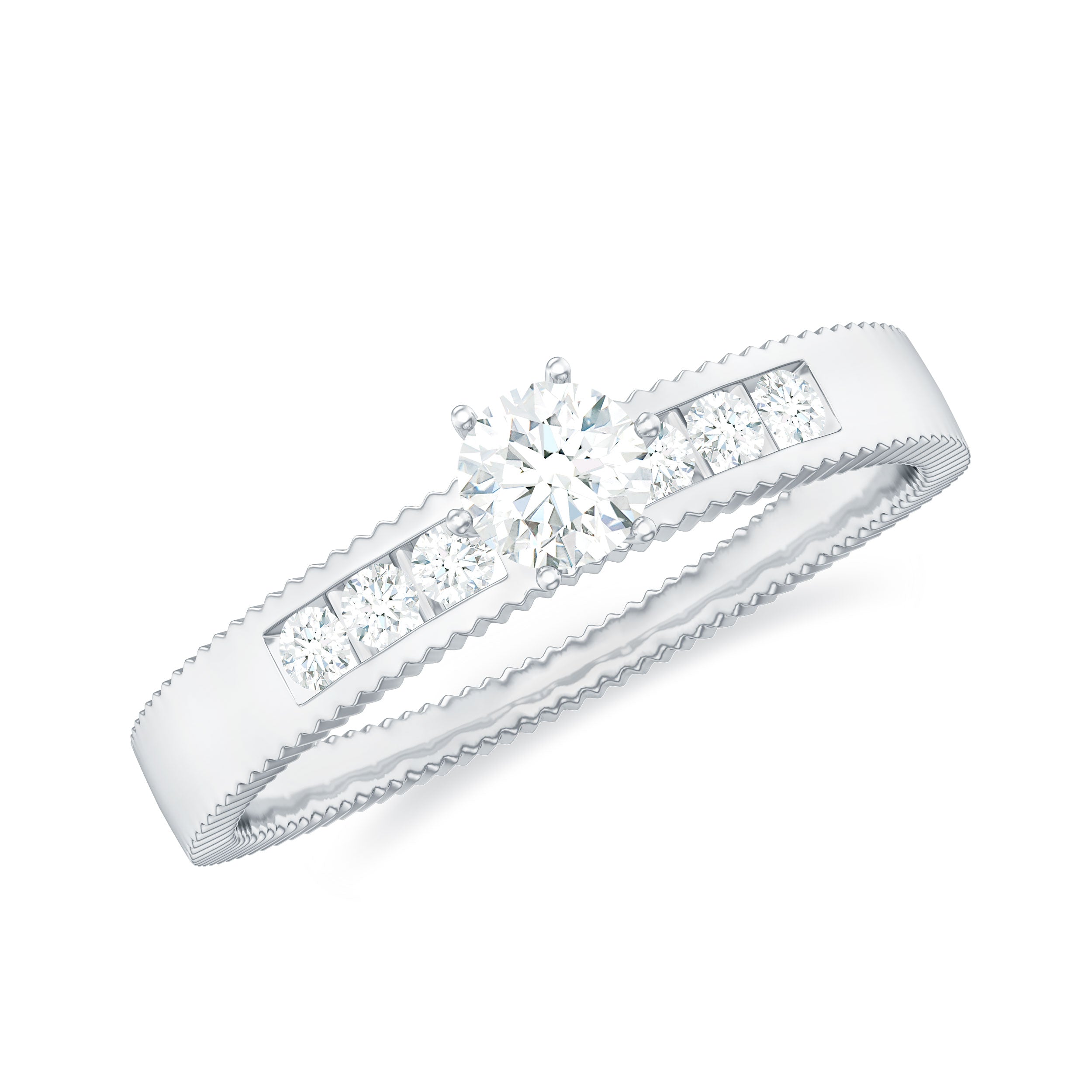 Rosec Jewels-Natural Diamond Solitaire Engagement Ring for Women