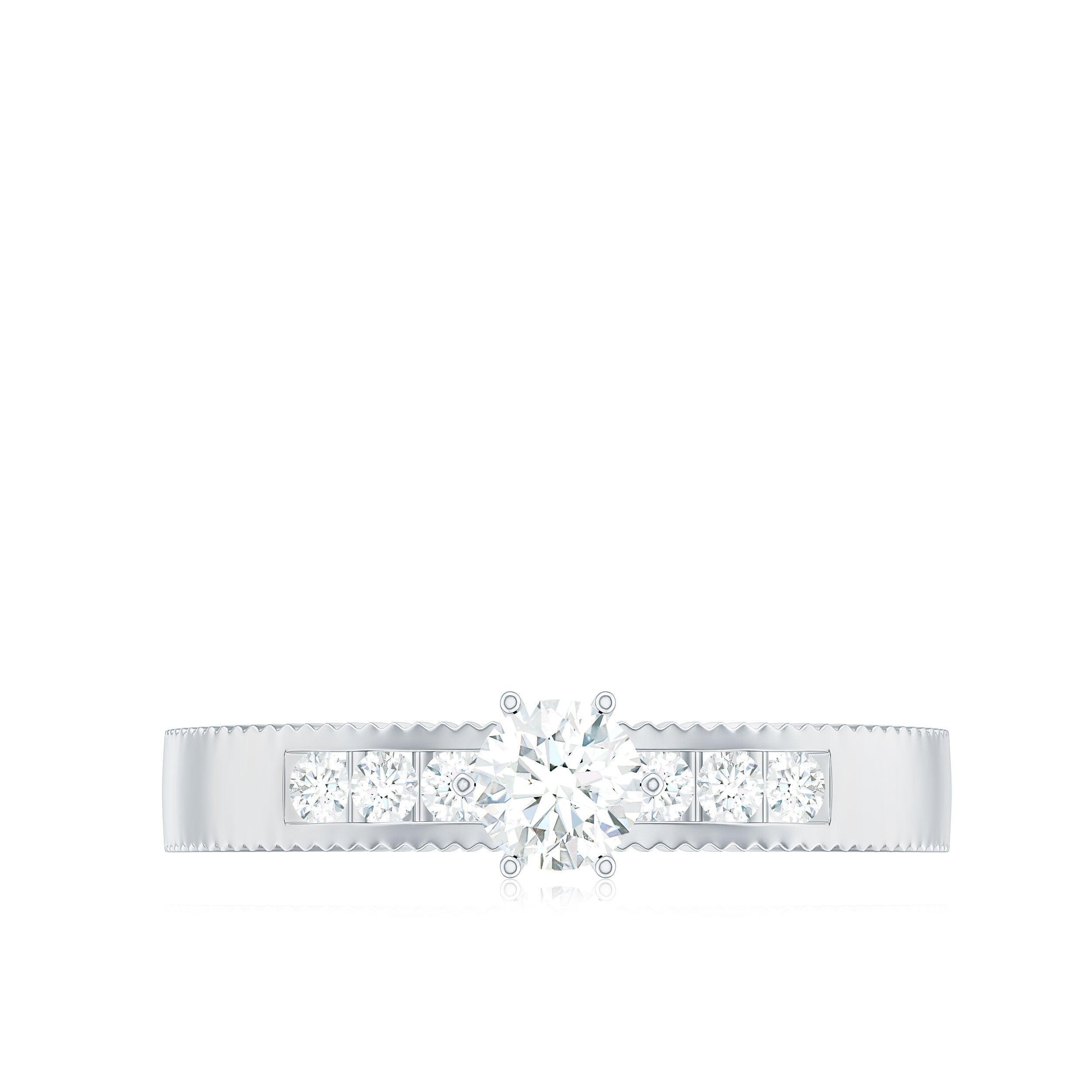 Rosec Jewels-Natural Diamond Solitaire Engagement Ring for Women