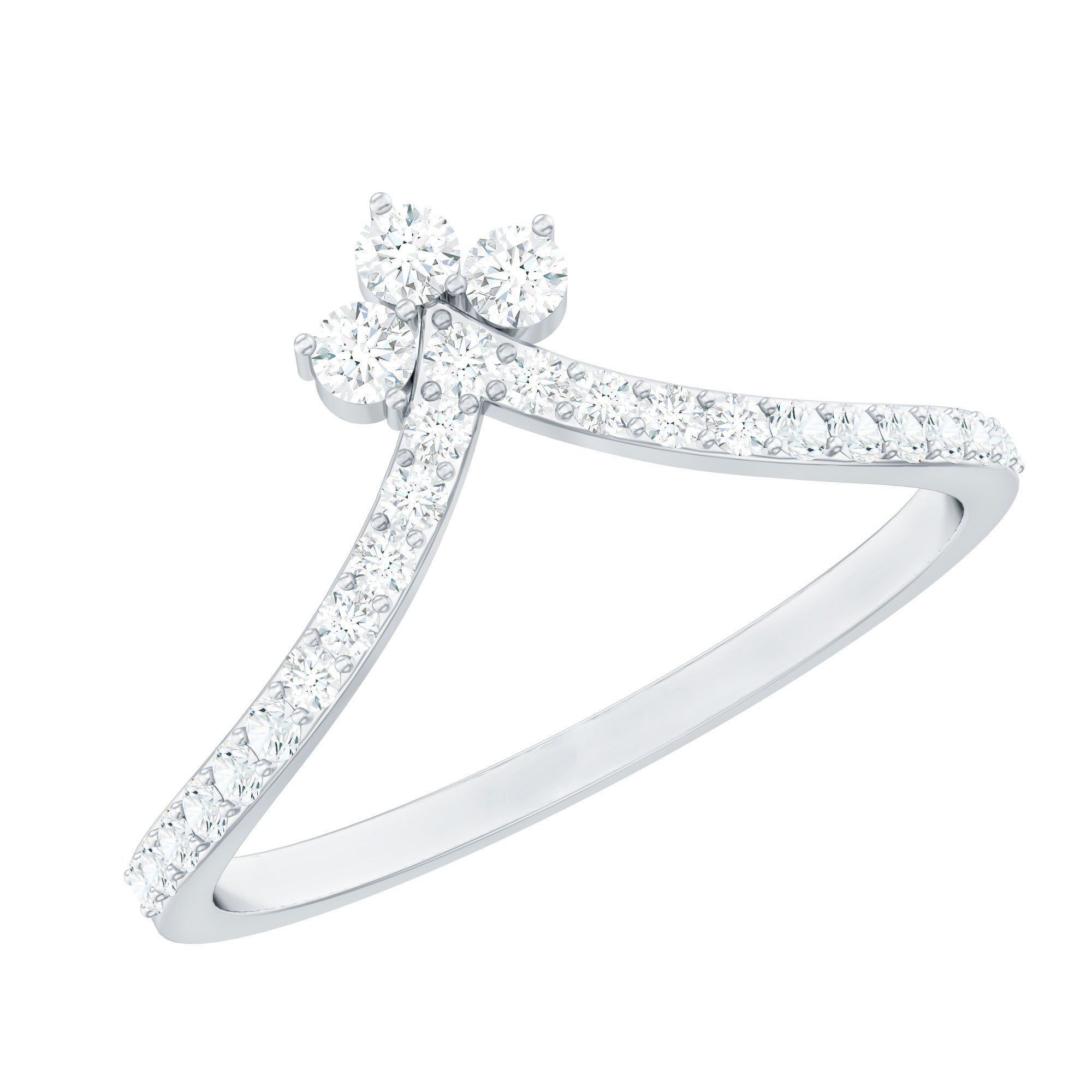 1/4 CT Moissanite Chevron Wedding Ring Enhancer for Women