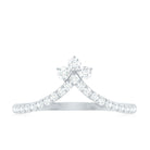 Certified Moissanite Chevron Wedding Ring Enhancer for Women D-VS1 - Rosec Jewels