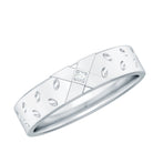 Two Tone Cross Wedding Band with Moissanite D-VS1 - Rosec Jewels