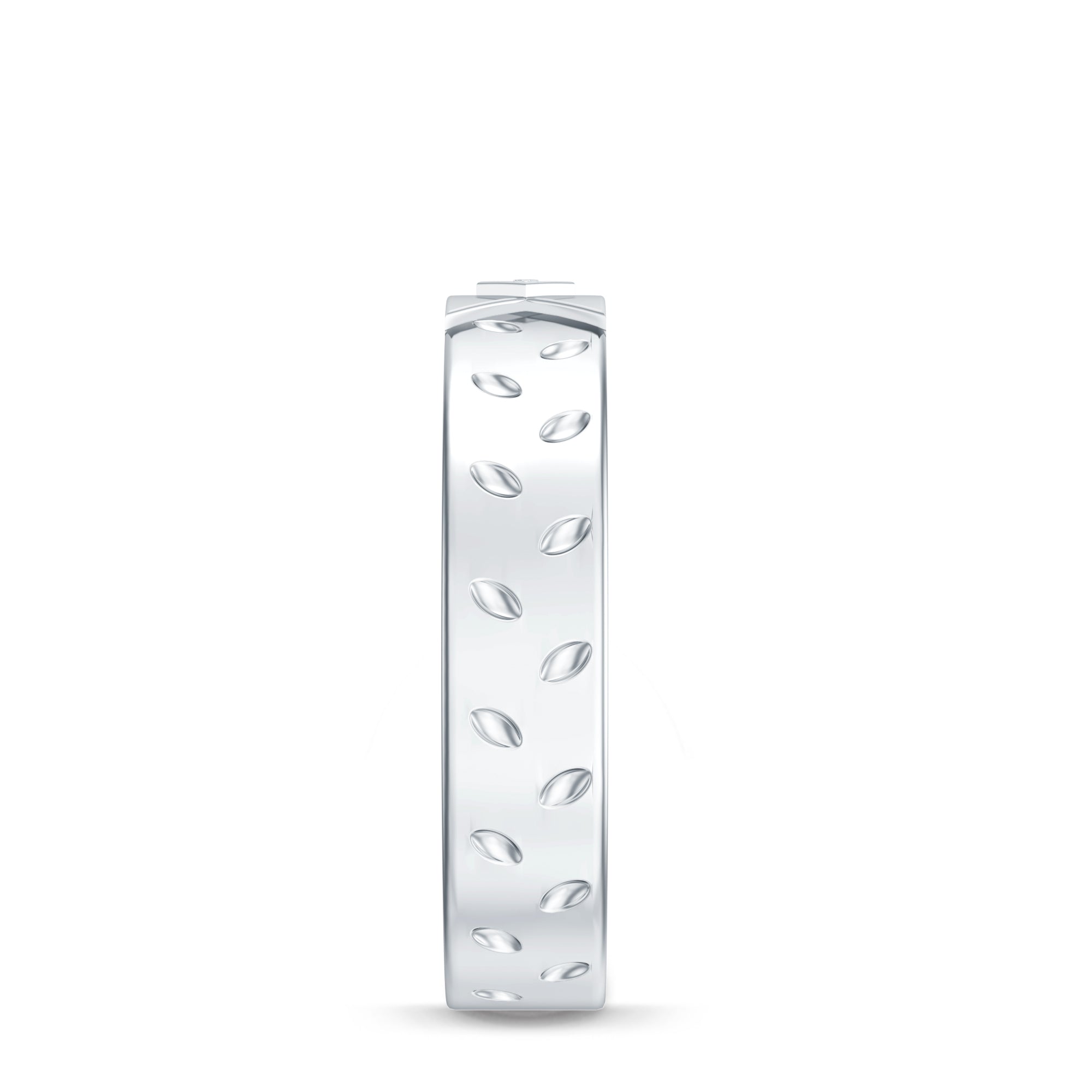 Two Tone Cross Wedding Band with Moissanite D-VS1 - Rosec Jewels
