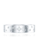 Two Tone Cross Wedding Band with Moissanite D-VS1 - Rosec Jewels