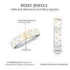 Two Tone Cross Wedding Band with Moissanite D-VS1 - Rosec Jewels