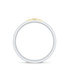 Two Tone Cross Wedding Band with Moissanite D-VS1 - Rosec Jewels