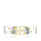 Two Tone Cross Wedding Band with Moissanite D-VS1 - Rosec Jewels