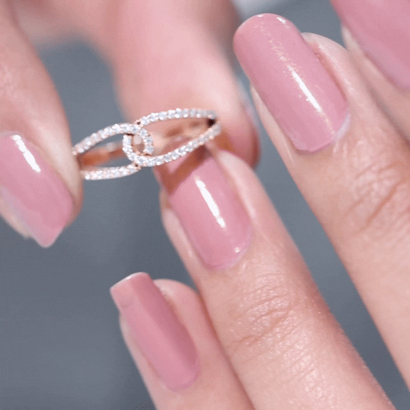Certified Moissanite Infinity Promise Ring D-VS1 - Rosec Jewels