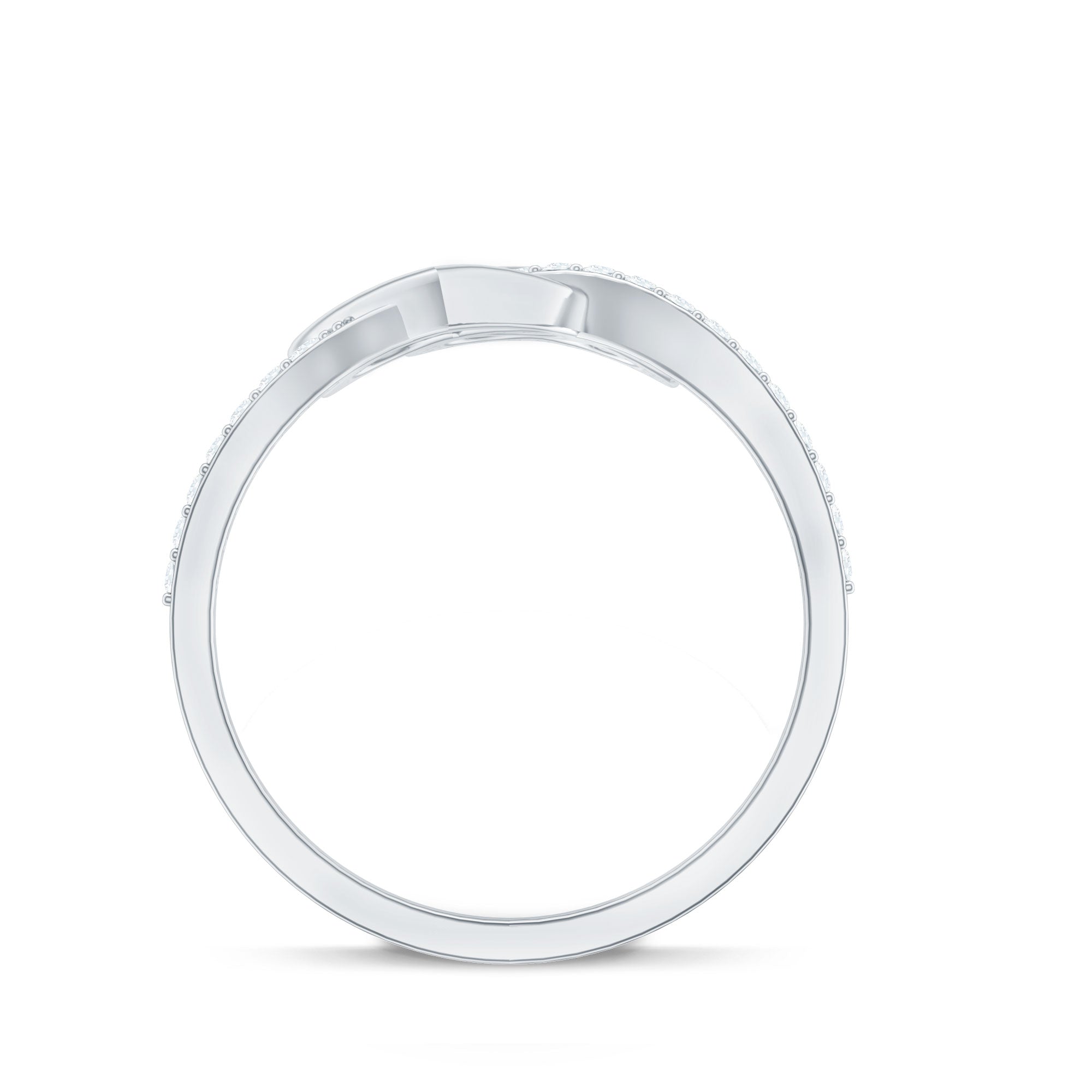 Certified Moissanite 2 Heart Promise Ring D-VS1 - Rosec Jewels