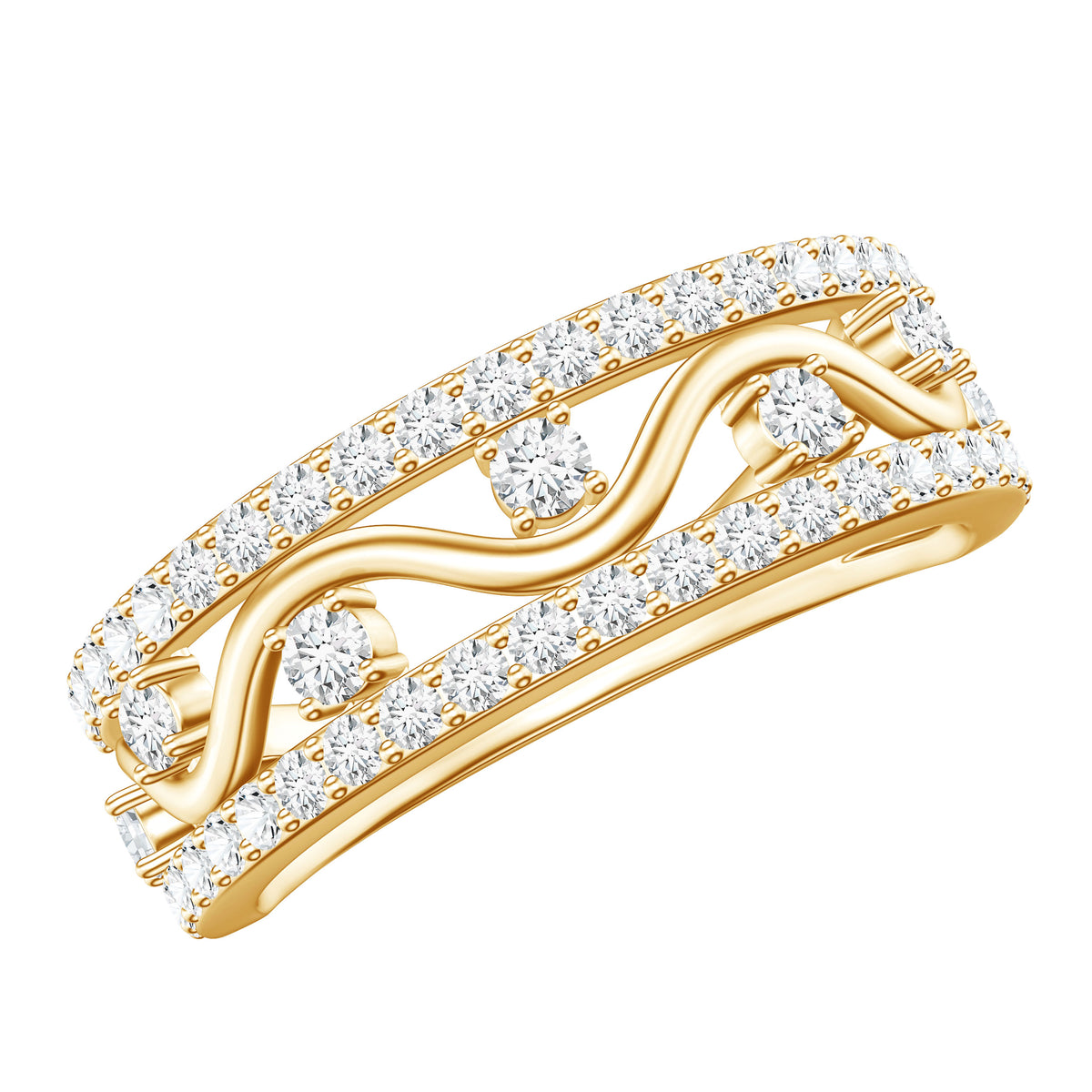 Certified Moissanite Wedding Anniversary Band for Her D-VS1 - Rosec Jewels
